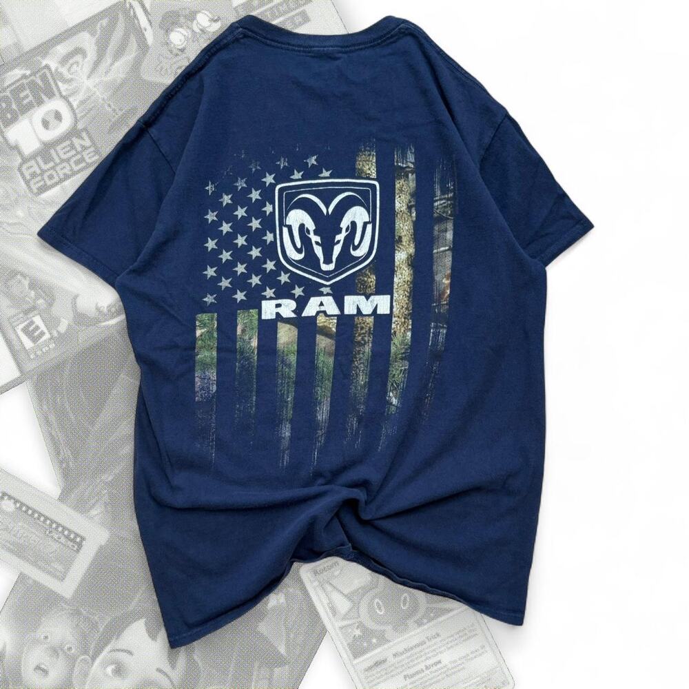 Dodge Ram Camo American Flag Graphic Tee